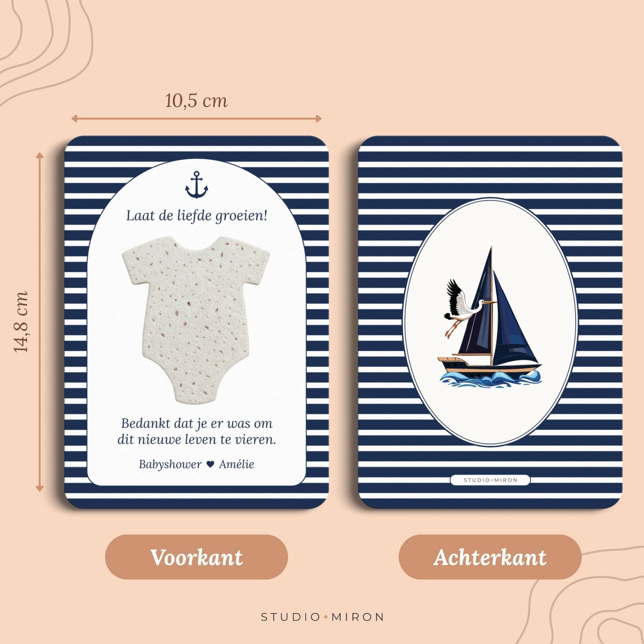 Zaadpapier Rompertje Cadeau | Navy Blue