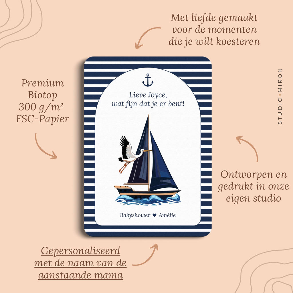 Mini Welkomstbord A6 - Naamkaart | Navy Blue