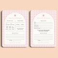 Babyshower invulkaarten pakket gingham roze gepersonaliseerd Studio Miron