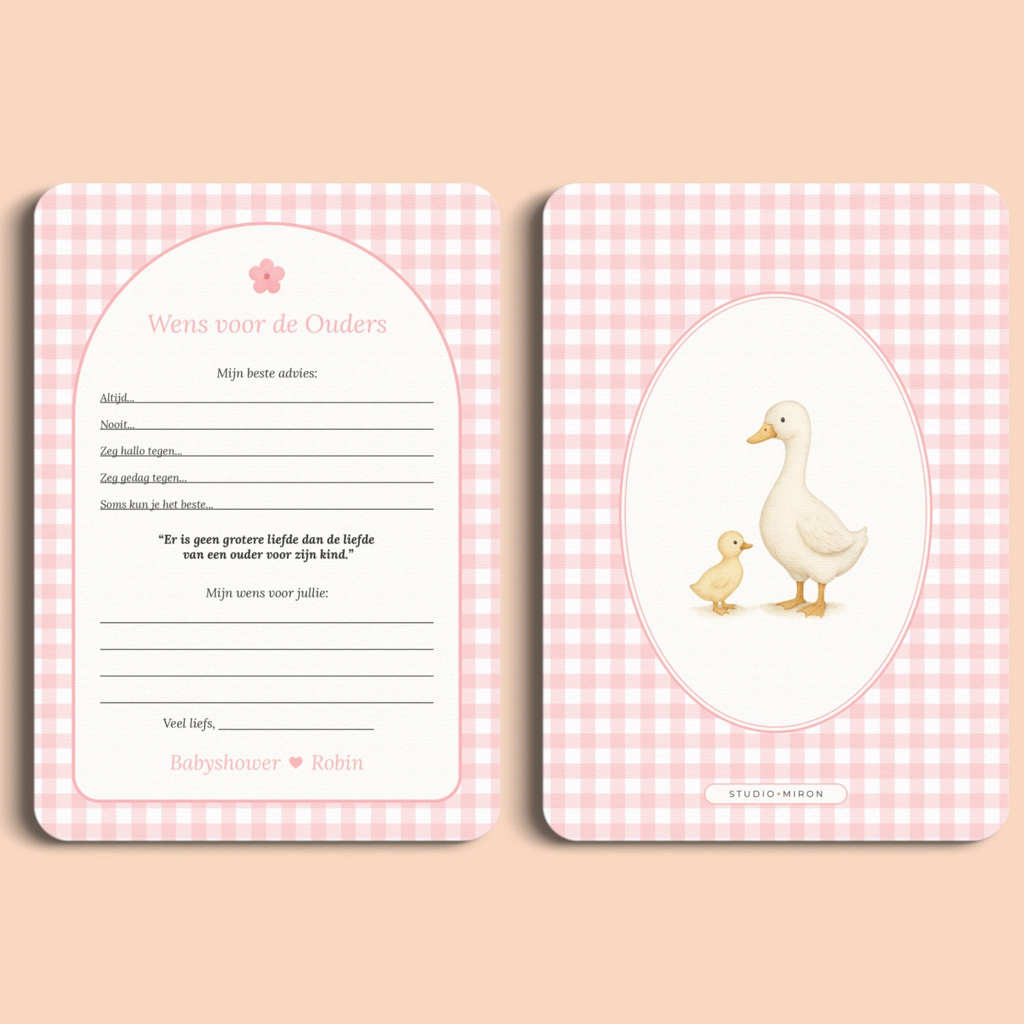 Invulkaarten Pakket | Gingham Roze