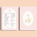 Babyshower spelletjes baby quiz gingham roze voor en achter Studio Miron