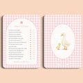 Babyshower spelletjes mama of papa gingham roze voor en achter Studio Miron
