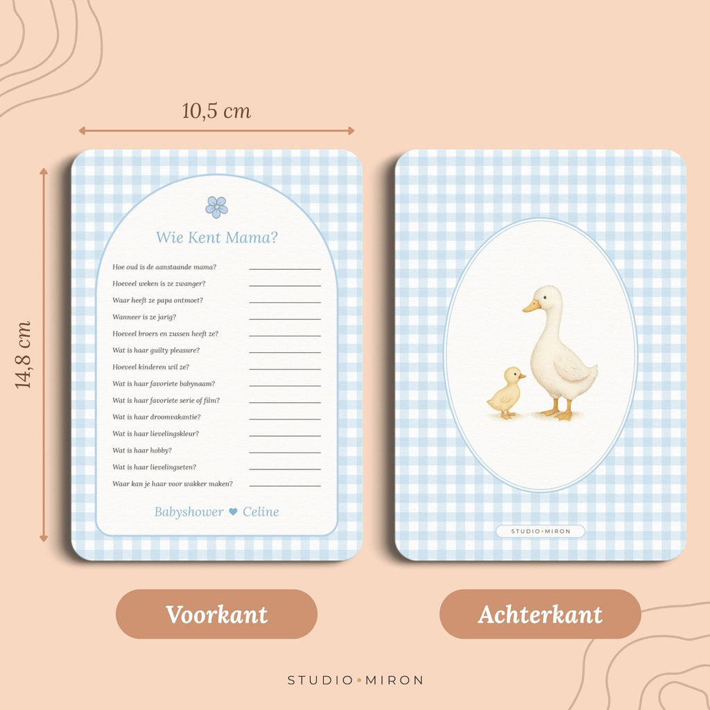 Wie kent Mama | Gingham Blauw