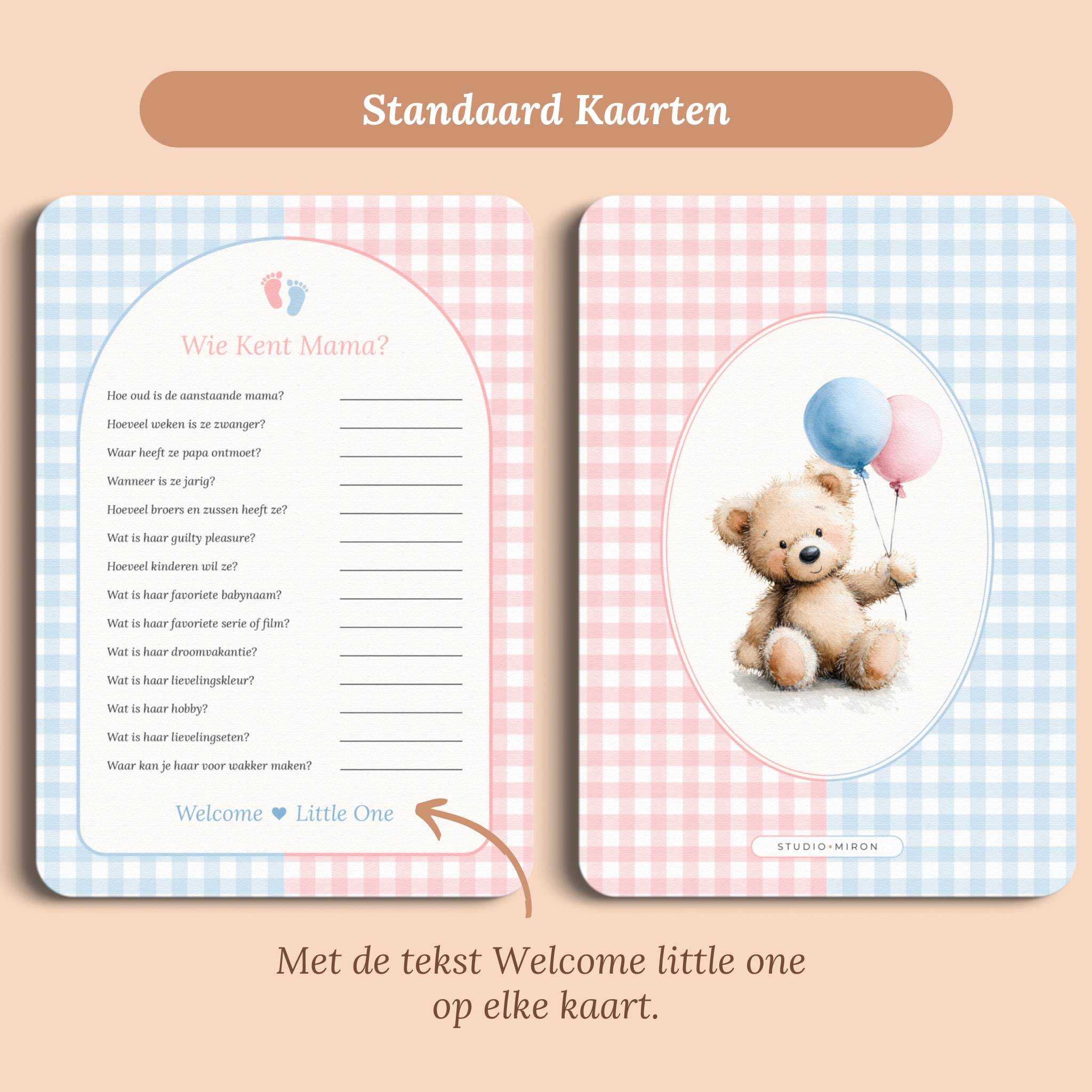 Wie kent Mama | Gingham Roze-Blauw